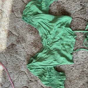 Green Crop Top